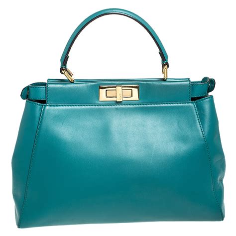 teal fendi bag|Fendi peekaboo bags.